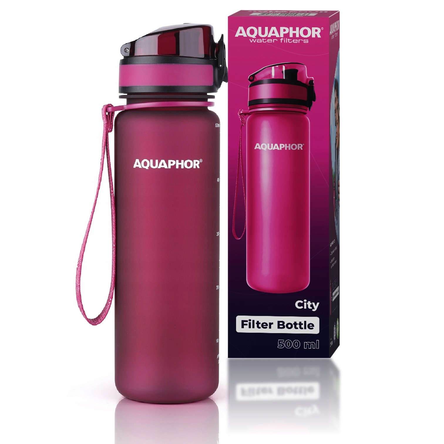 

Butelka filtrująca Aquaphor City 0,5 l bordowy