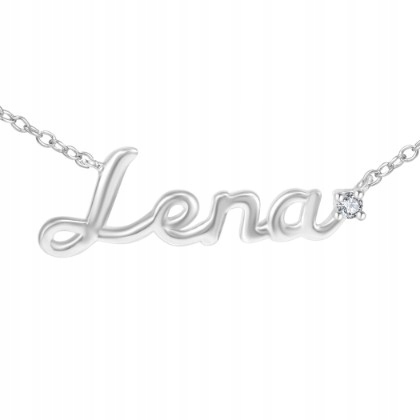 Stříbrný Náhrdelník Řetízek S Přívěskem Jméno Lena, Dárek