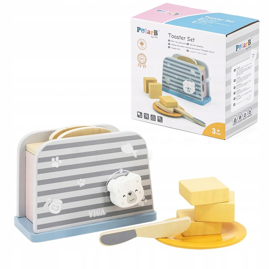 

Viga 44017 PolarB Toster z Misiem Drewno Pastel