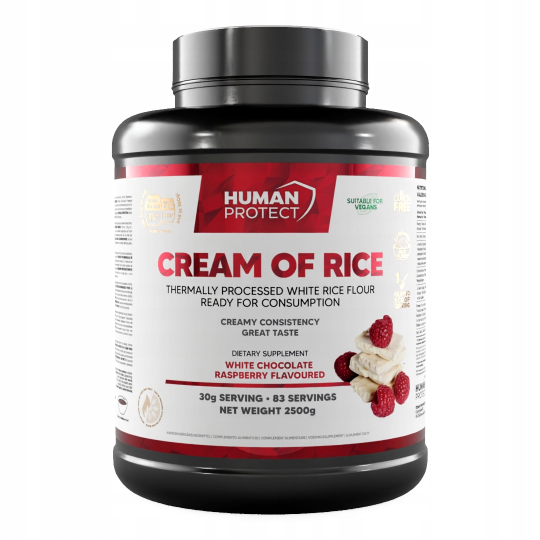 Human Protect Cream Of Rice 2500g Rýžový Kleik Bílá čokoláda malina 2,5 kg