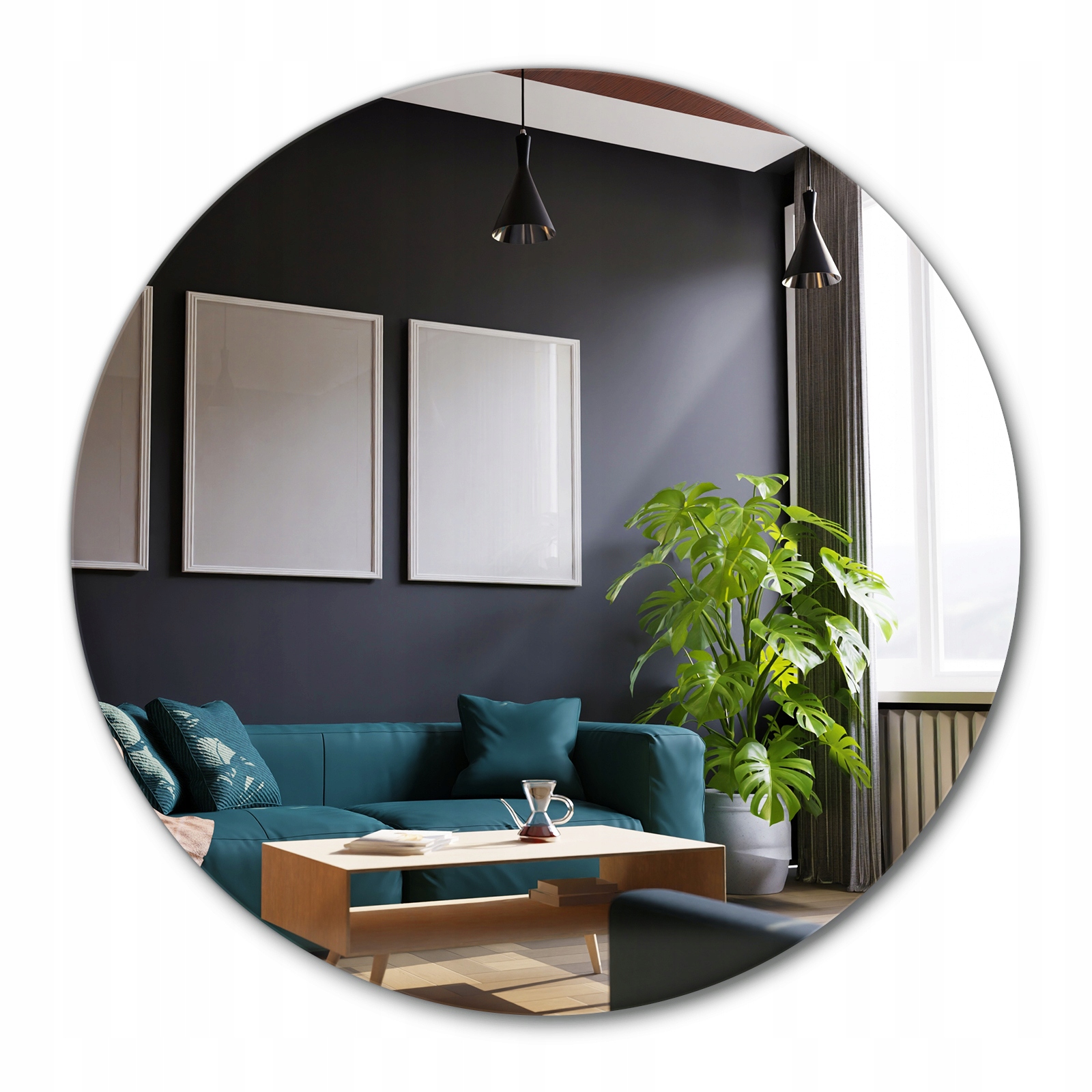 

Lustro Minimalistyczne Okrągłe do Łazienki 70 cm