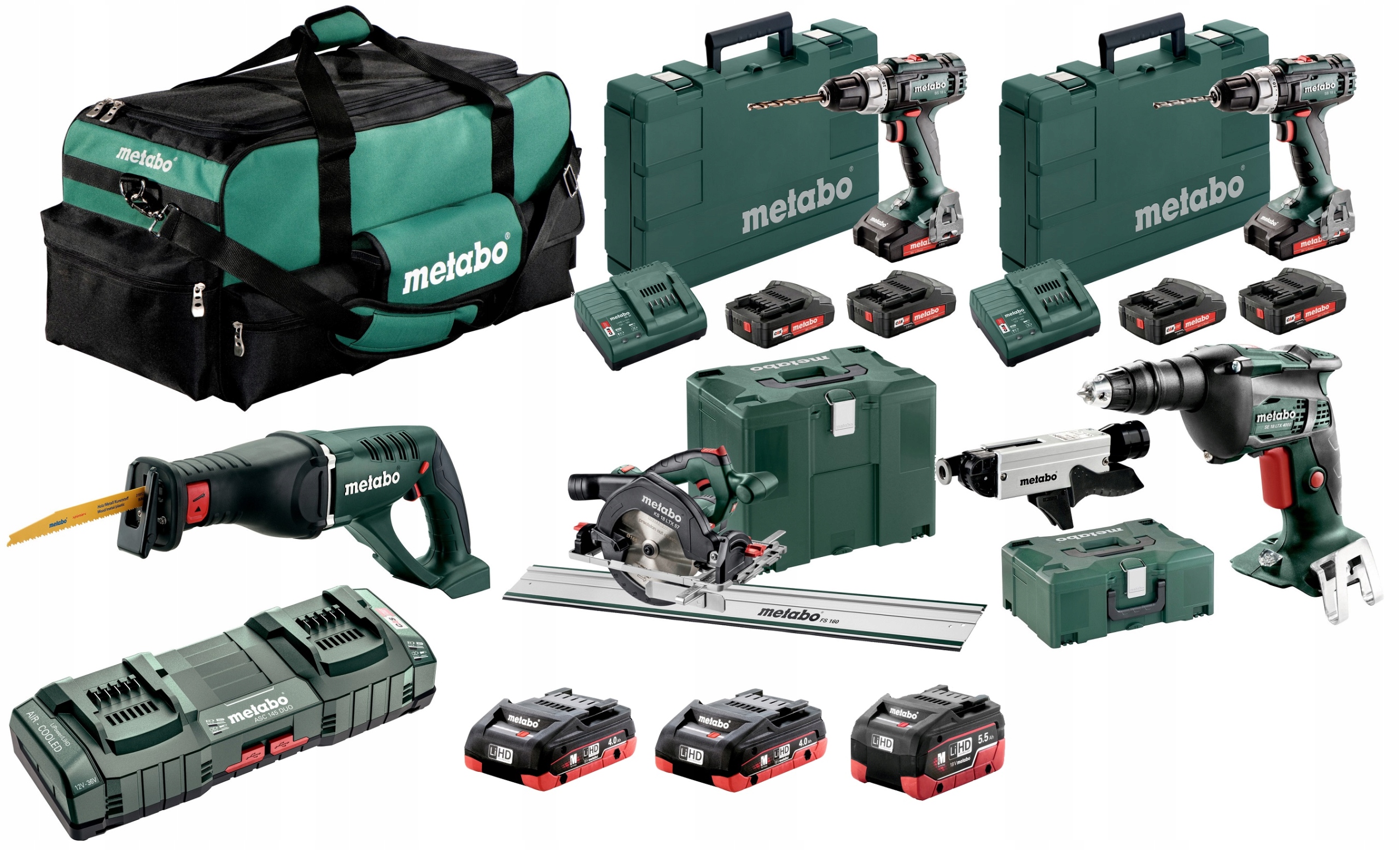 METABO ZESTAW COMBO 5 NARZĘDZI 9 AKUMULATORÓW