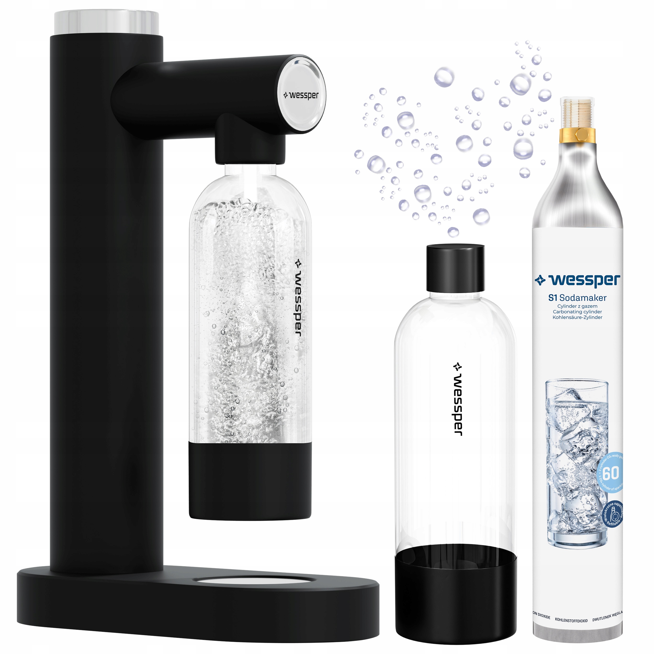 Výrobník Sody, Sifon Na Perlivou Vodu Plastová Láhev Na Vodu Bez Bpa Cylindr CO2