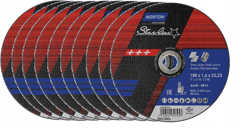 

Tarcza Norton Do Metalu Inox 180*1,6 Starline 10SZ