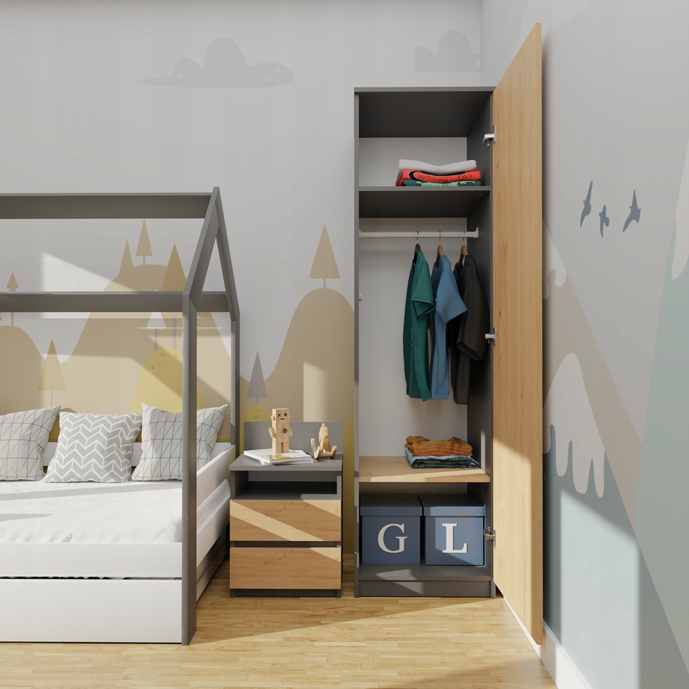 DUŻA NOWOCZESNA 50/180CM SZAFA SZAFKA SŁUPEK REGAŁ KOMODA ANTRACYT ARTISAN Typ stojące