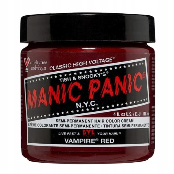 Farba czerwona półtrwała do włosów Manic Panic Vampire Red 118 ml