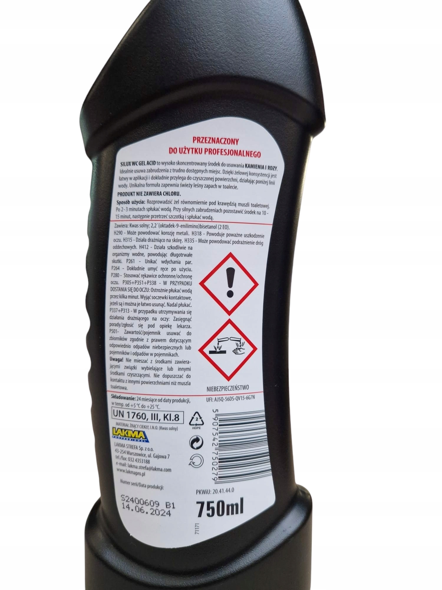 Tekutý přípravek na Wc Silux gel acid 750 ml Lakma 1 Ks.