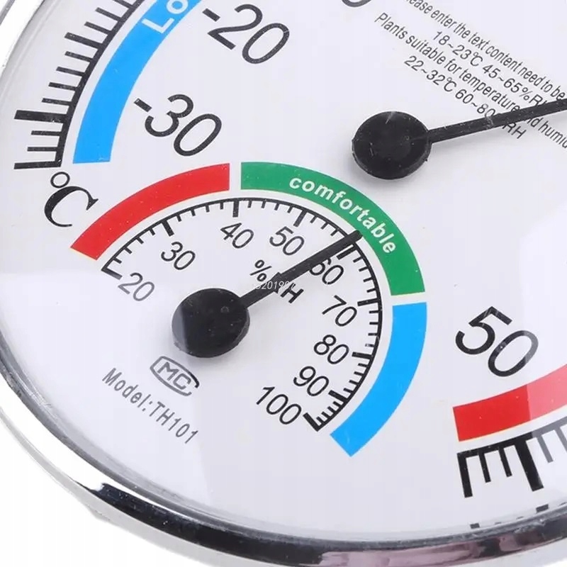 TERMOMETR HIGROMETR WILGOTNOŚCIOMIERZ DOMOWY DO SZKLARNI STREFA KOMFORTU Model TG56535