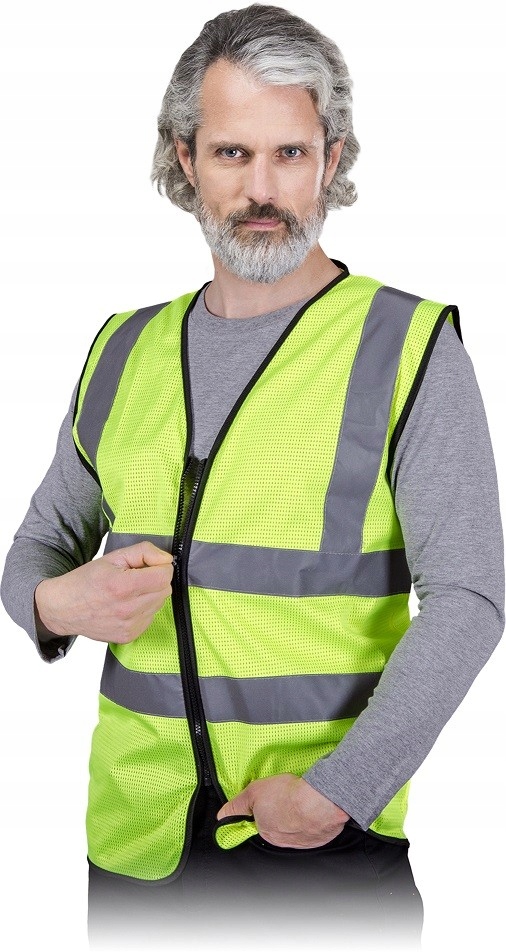 

Kamizelka odblaskowa z siateczki na zamek r. 2XL