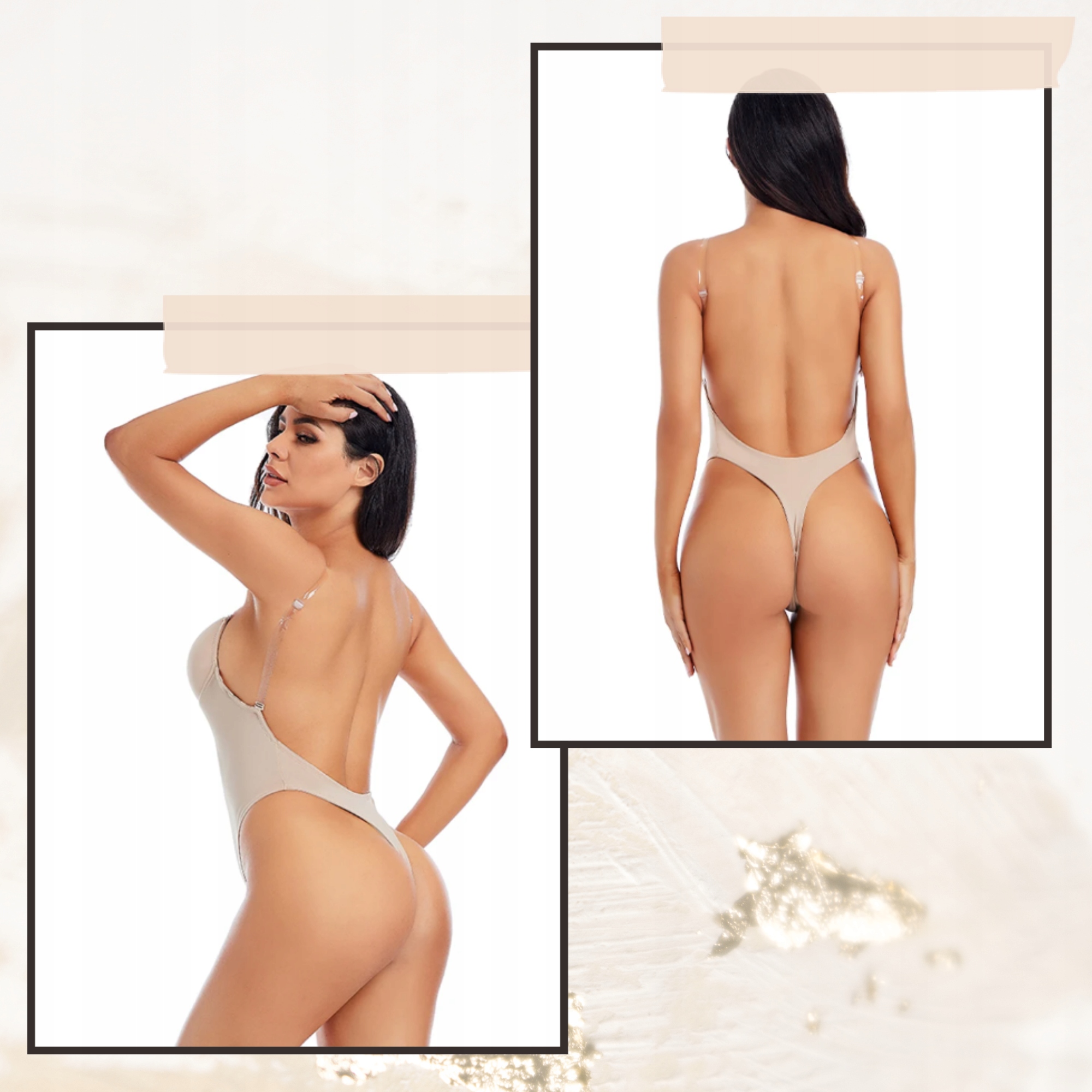 BODY MODELUJĄCE RAMIĄCZKA DO SUKNI DEKOLT BIUSTONOSZ MAJTKI BEZ PLECÓW S Rozmiar XS