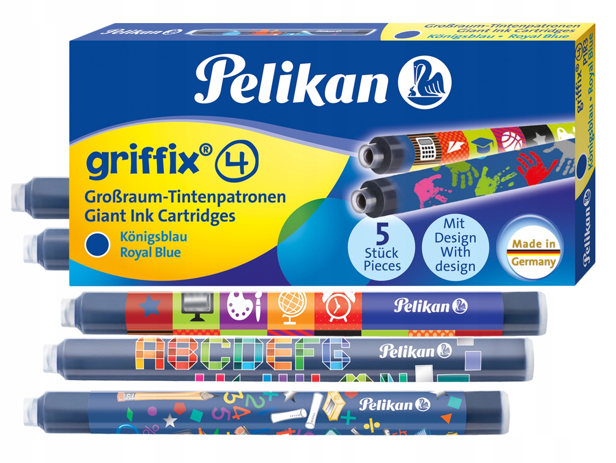

5X Naboje Niebieskie Pelikan Do Pióra Griffix