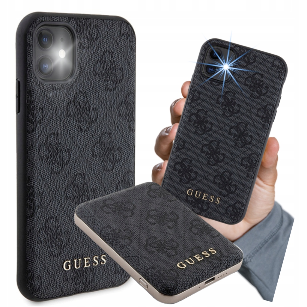 Zestaw Guess do iPhone 11 Etui case obudowa Powerbank 5000mAh MagSafe