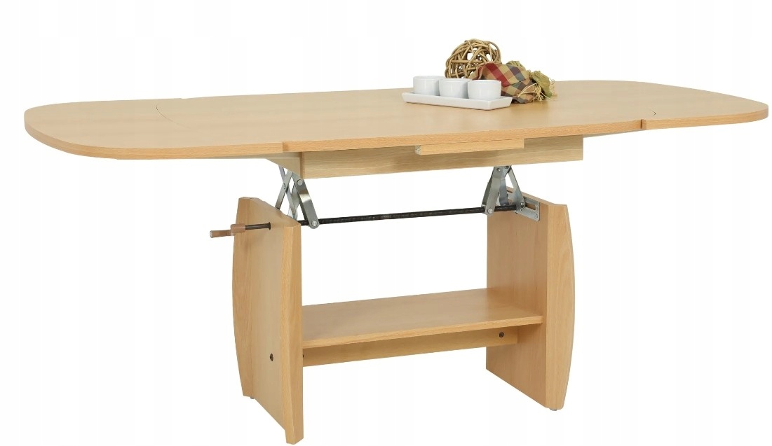 konferenčný stolík s imitáciou buku – rozkladací a výškovo nastaviteľný *žiadny*