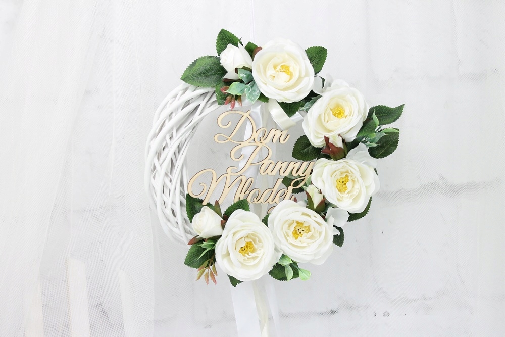 Wianek dekoracja na drzwi Dom Panny Młodej BIEL Marka inna