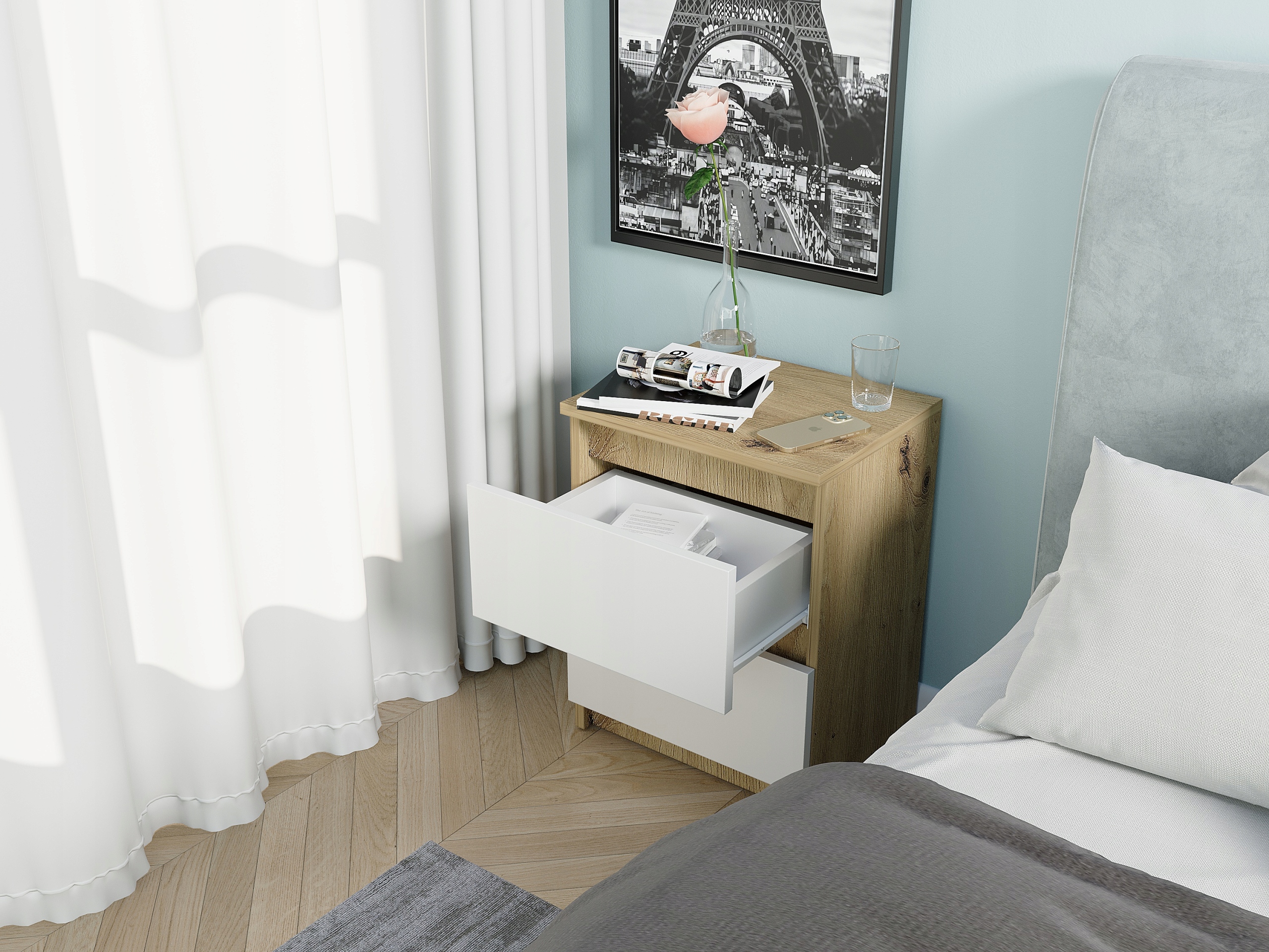 Szafka nocna komoda stolik 40cm R-2 ARTISAN MIX