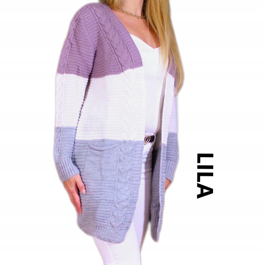 MODNY DŁUGI KARDIGAN NARZUTKA DUŻO KOLORÓW Rozmiar uniwersalny