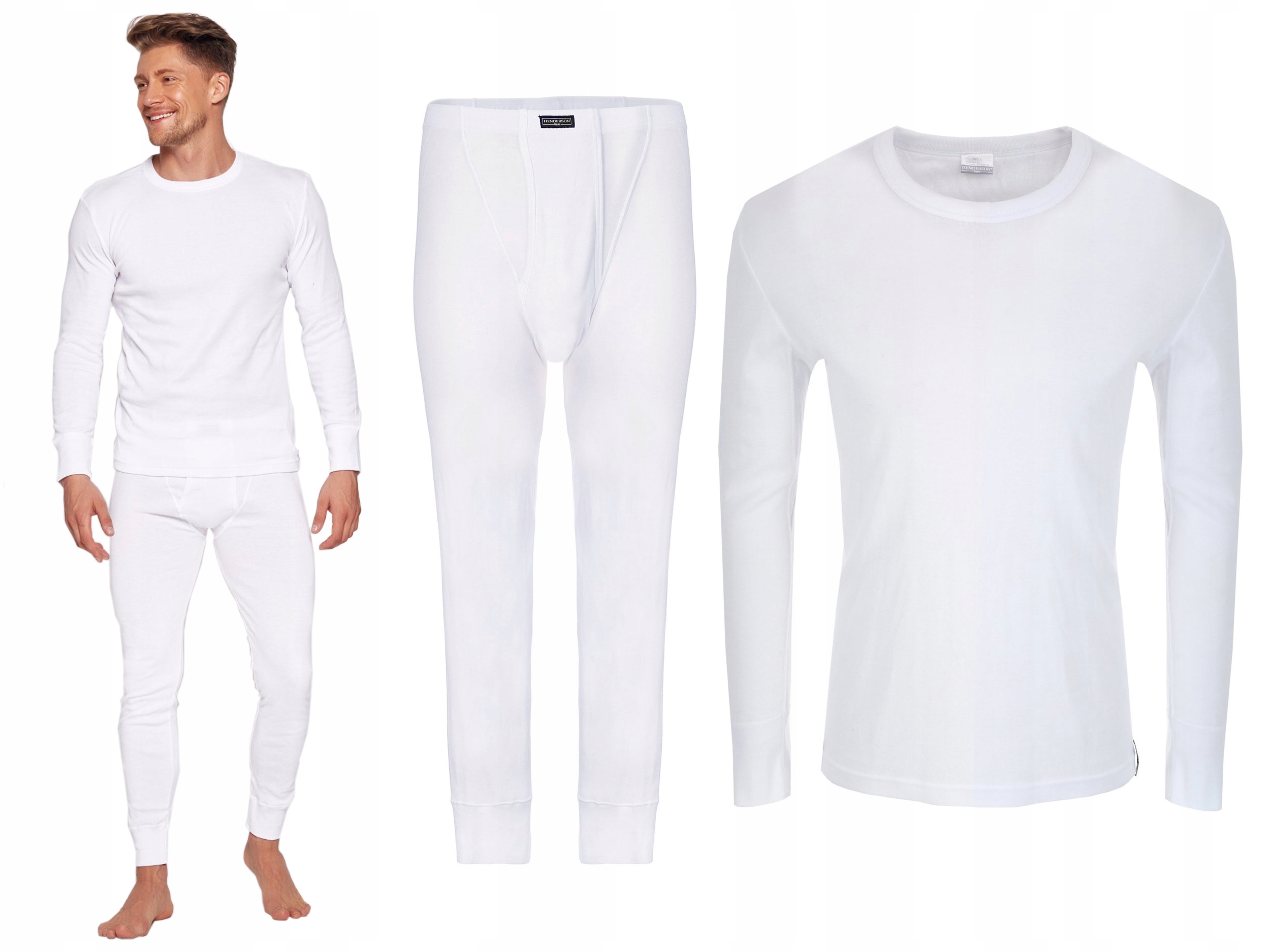 Henderson Basic komplet koszulka kalesony, biel, M