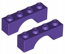 

Lego Łuk/Mostek 1x4 C. Fioletowy (3659/6112854) x2
