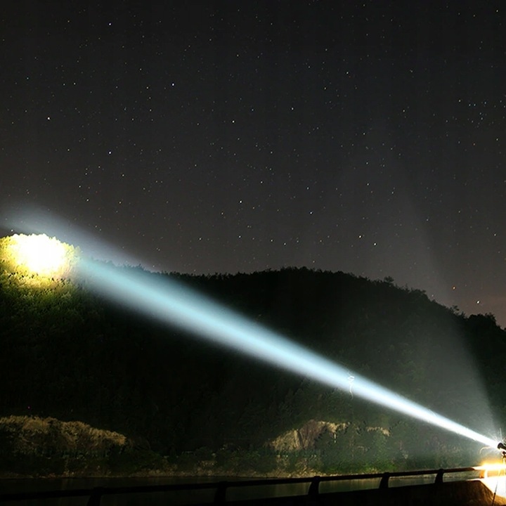 LATARKA TAKTYCZNA WOJSKOWA 2000LM Z AKUMULATOREM WIELOFUNKCYJNA LAMPA USB Marka bez marki