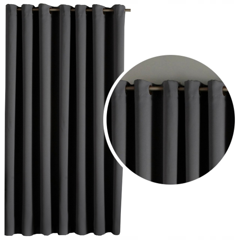 

Gruba Zasłona Blackout 200x250 wys. grafit