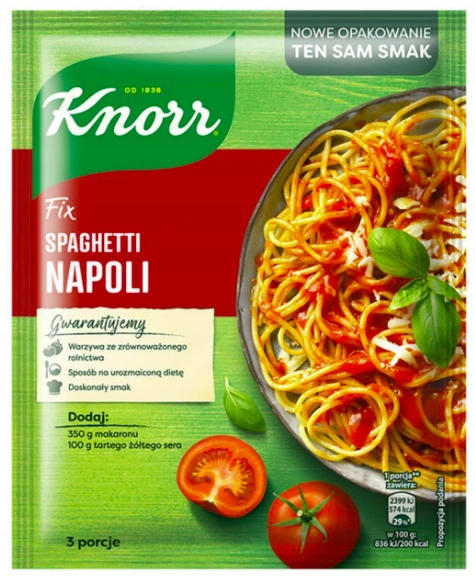 20 Sztuk Knor Fix Spaghetti Napoli 45G