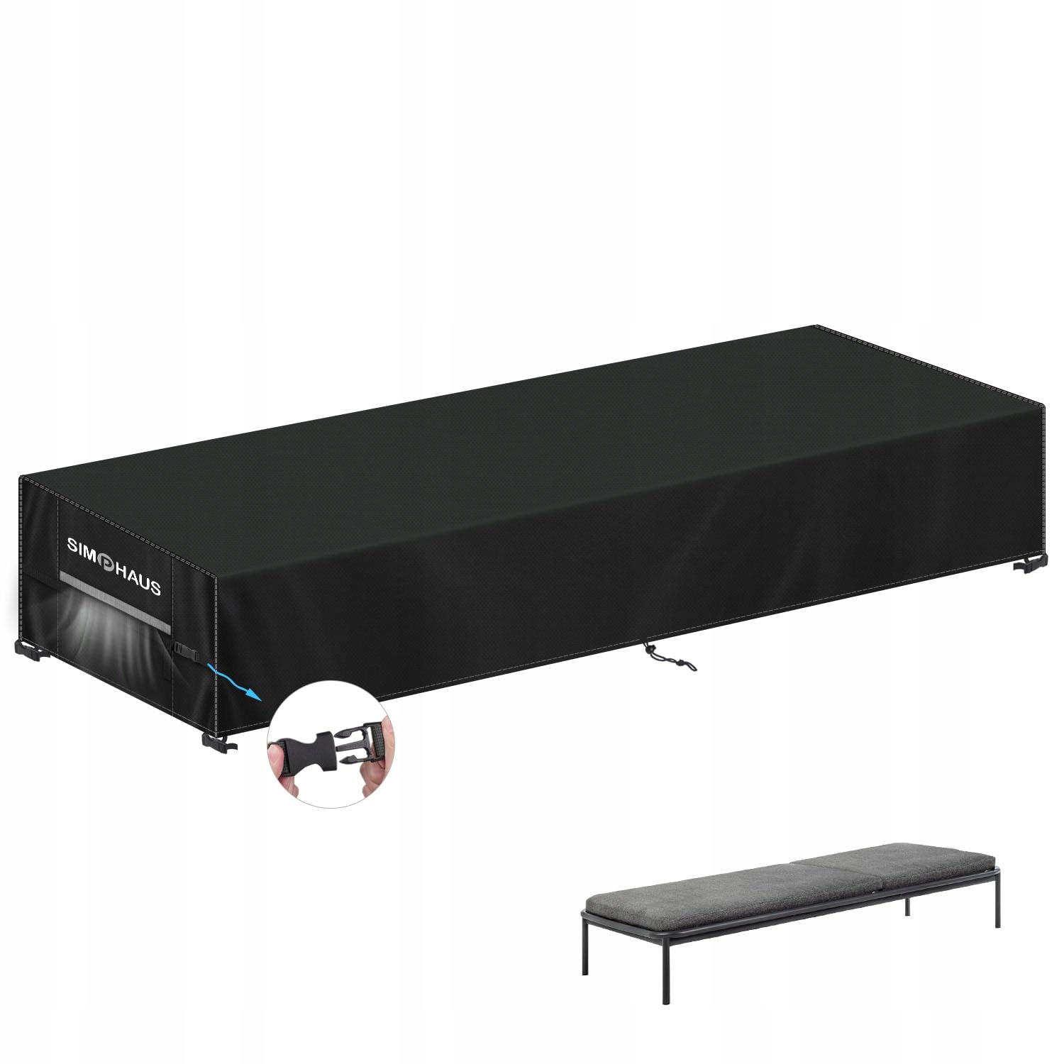SIMPHAUS Pokrowiec Na Leżak Wodoodporny UV Wiatroodporny 220x80x40