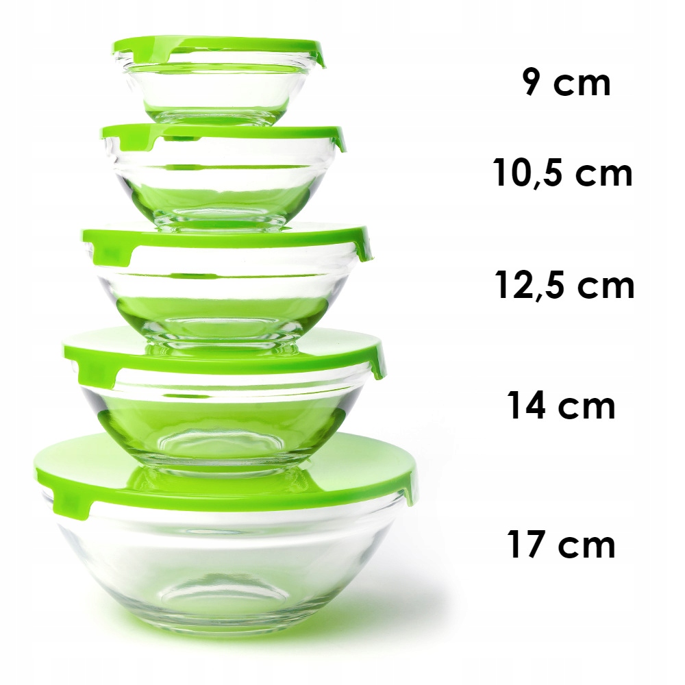 ZESTAW SZKLANYCH MISEK KUCHENNYCH Z POKRYWKAMI SALATERKI SZKLANE 5 SZTUK Kod producenta Zestaw szklanych misek 5 sztuk