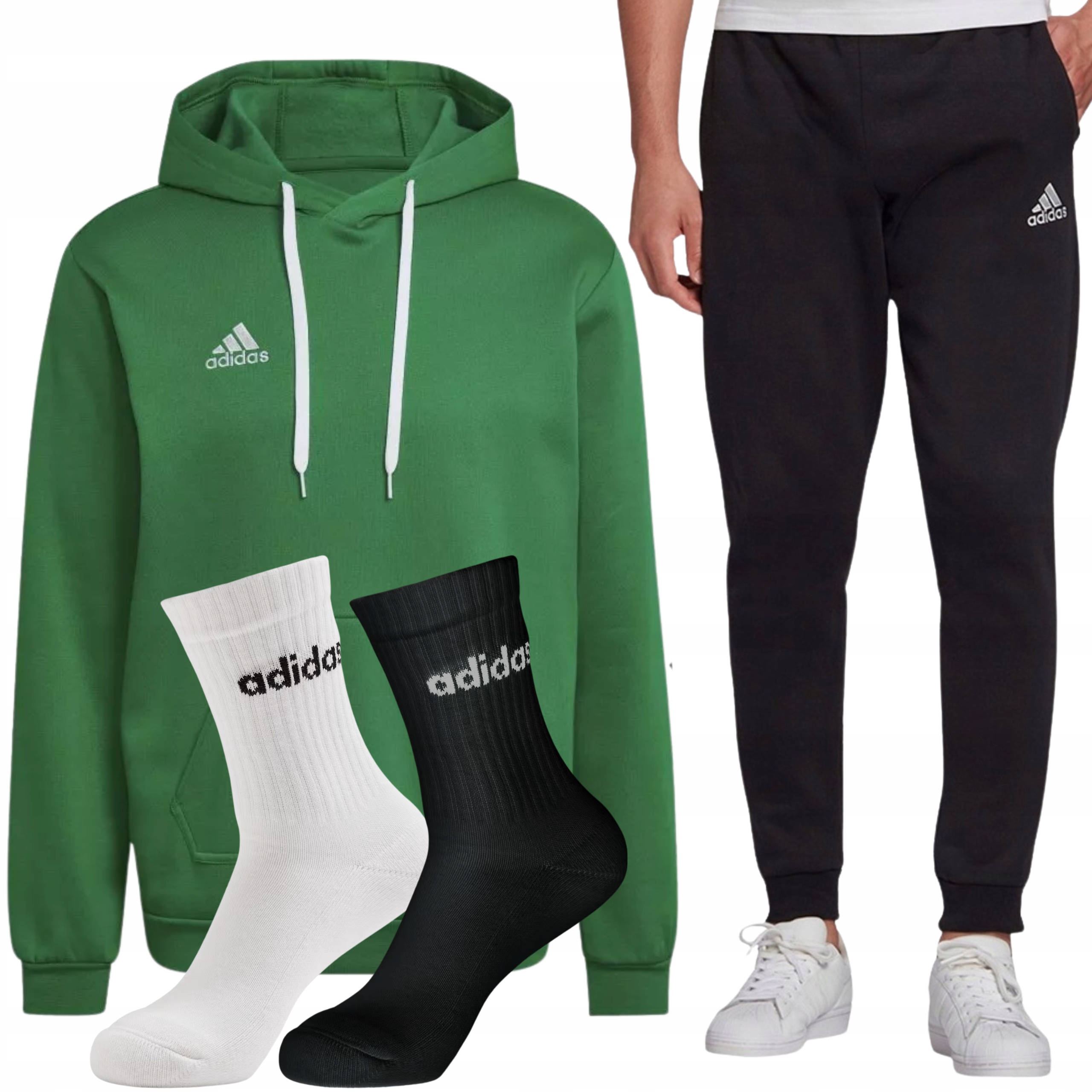 Komplet dresowy Adidas bluza i spodnie skarpety w prezencie rozm. M