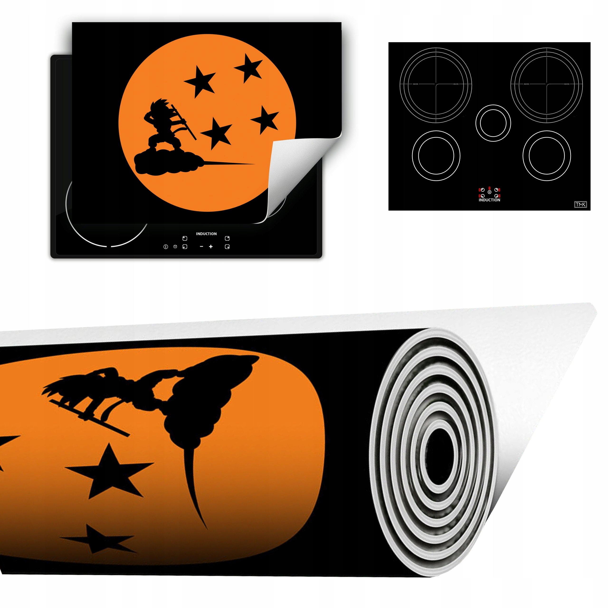 MATA WINYLOWA DO KUCHNI WIĘCEJ MIEJSCA 70x52 czarna - Smocze Kule