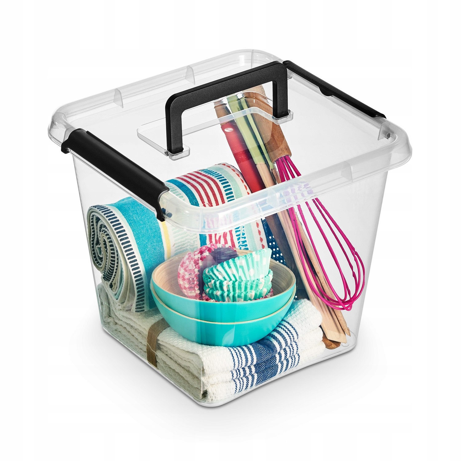 KWADRATOWE PUDEŁKO Z RĄCZKĄ 13L DO PRZENOSZENIA Marka ORPLAST