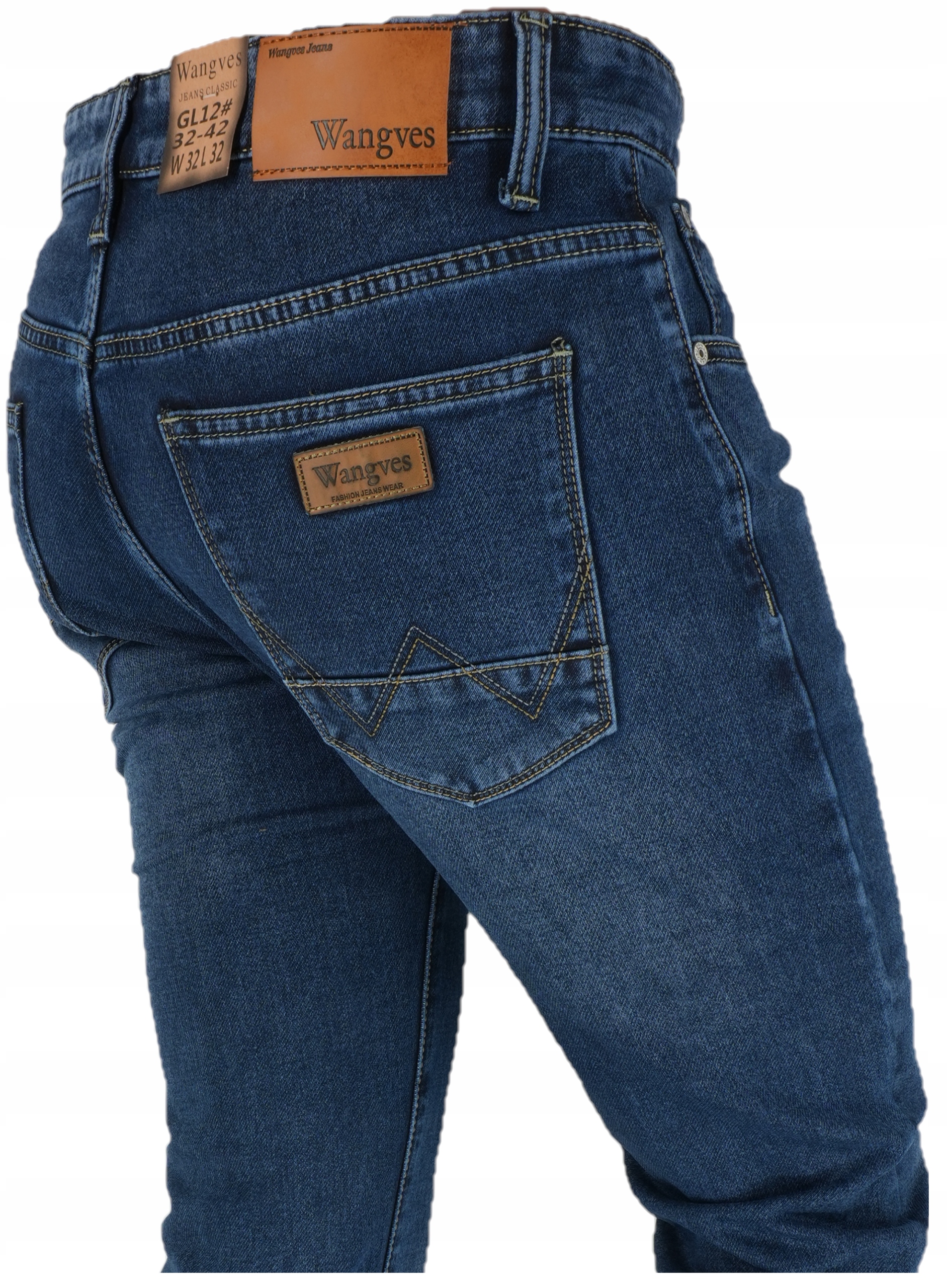 Spodnie Męskie Prosta Nogawka G12 Przetarte Jeansy L32 W32