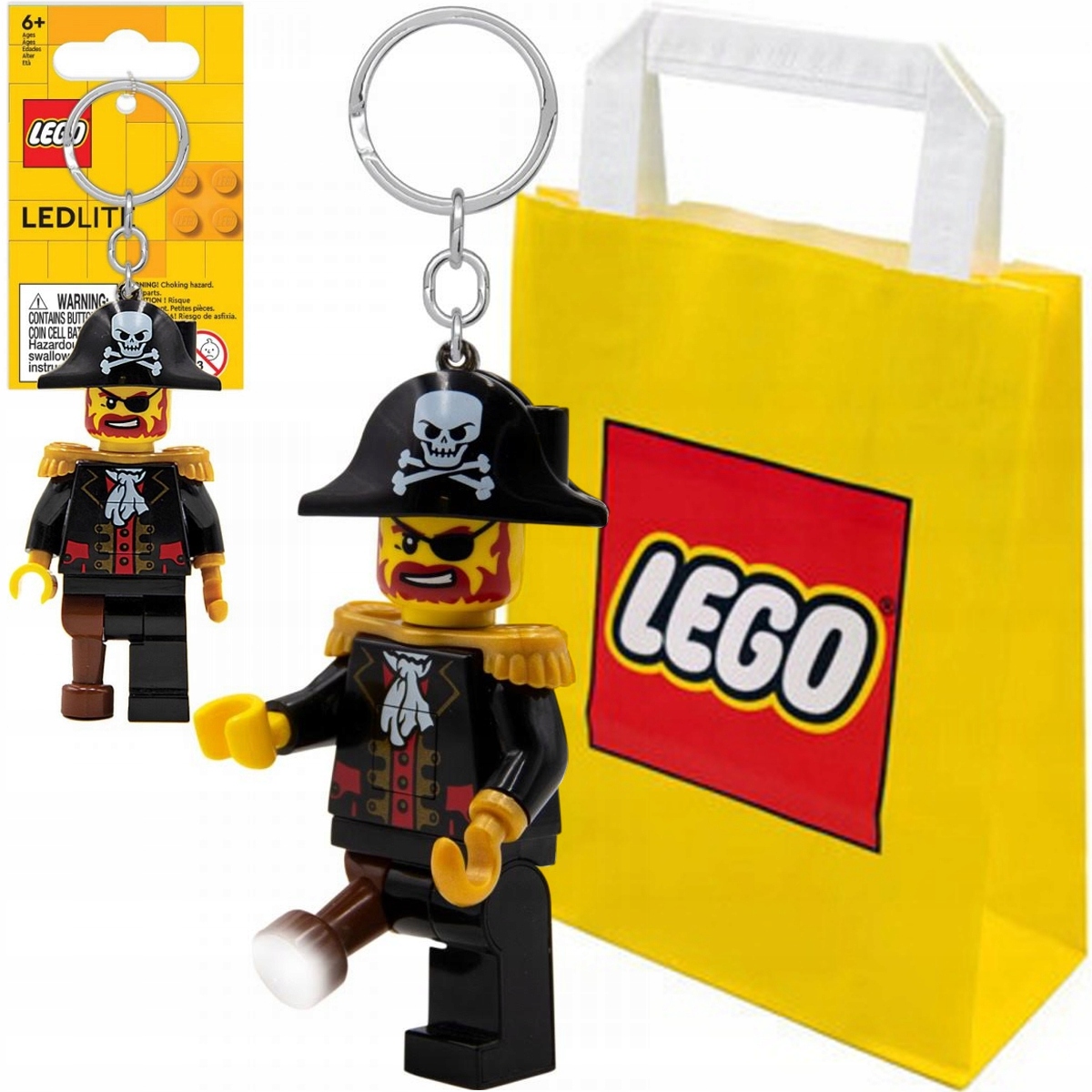 Lego Pirates Brelok Latarka Led Pirat Czerwonobrody Torba Prezentowa