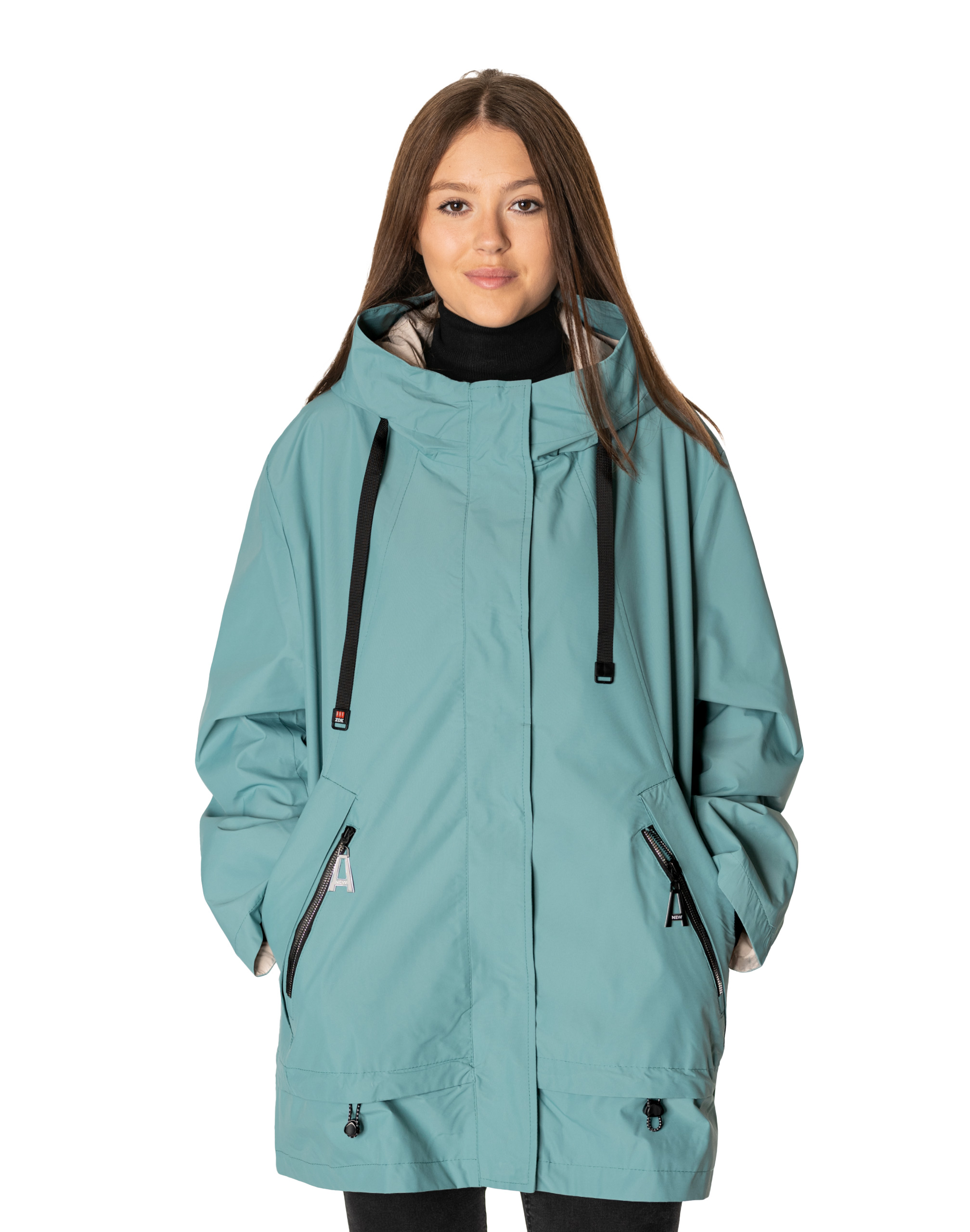 Dámská přechodná bunda, Kabátek s kapucí velikost L F801-05 58/60