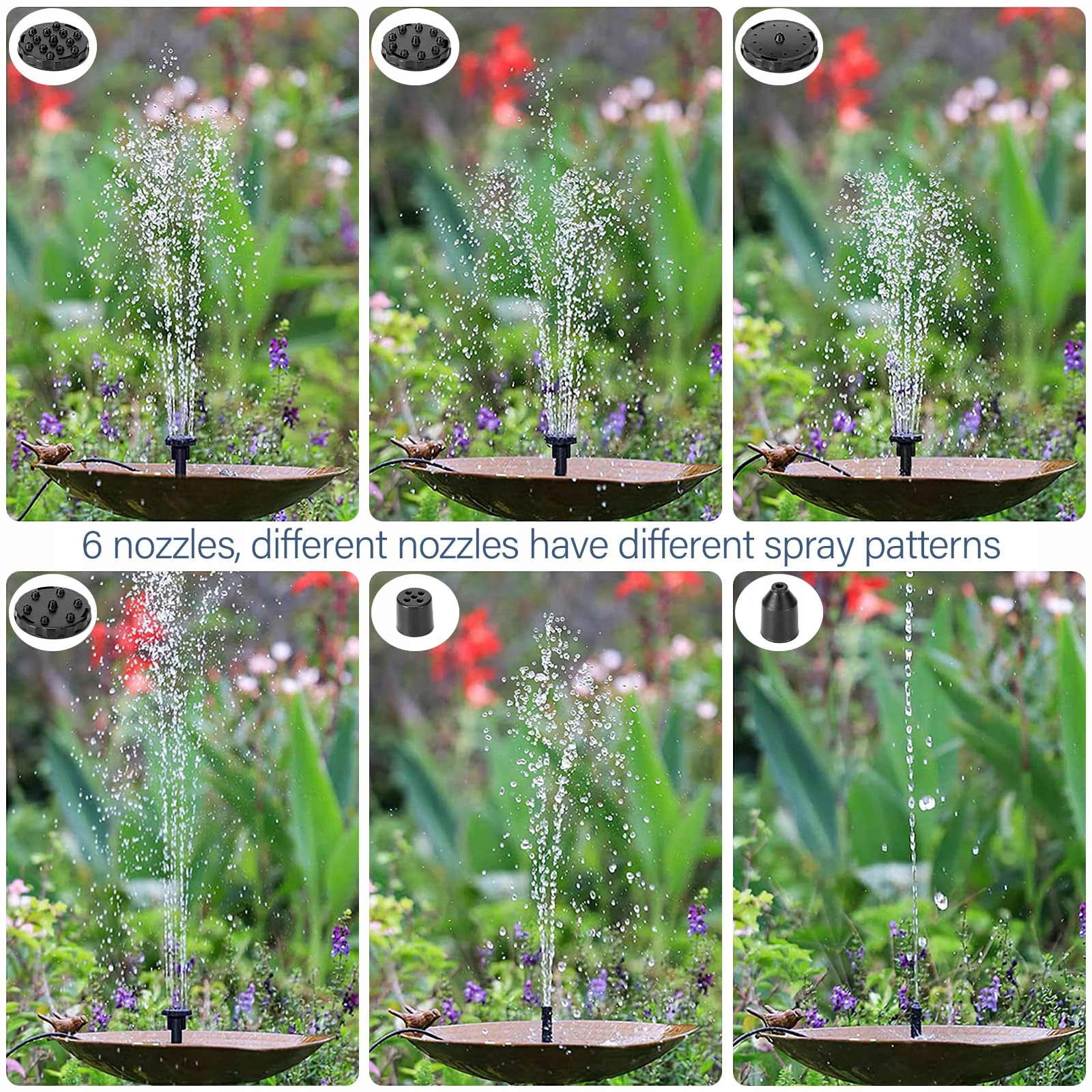 SPRIFITYY Pompa Solarna Do Fontanny 1.5W Zestaw Do Oczka Wodnego Ogród — miniatura 3