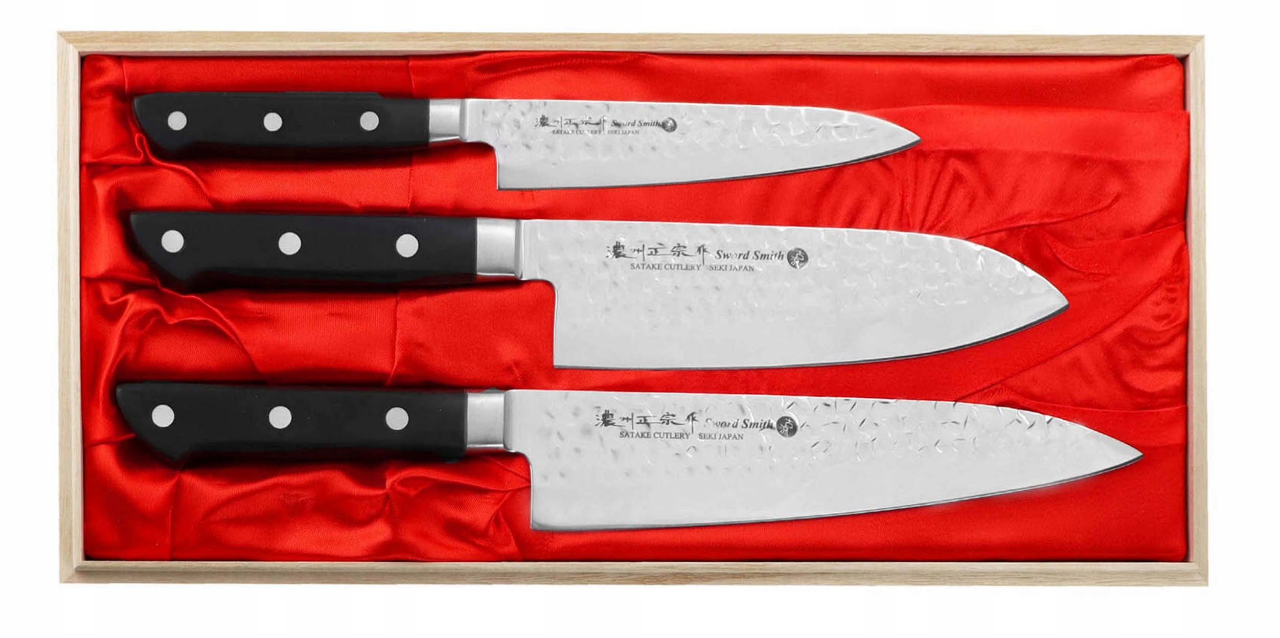Satake Noushu Sada 3 nožov v drevenej krabičke