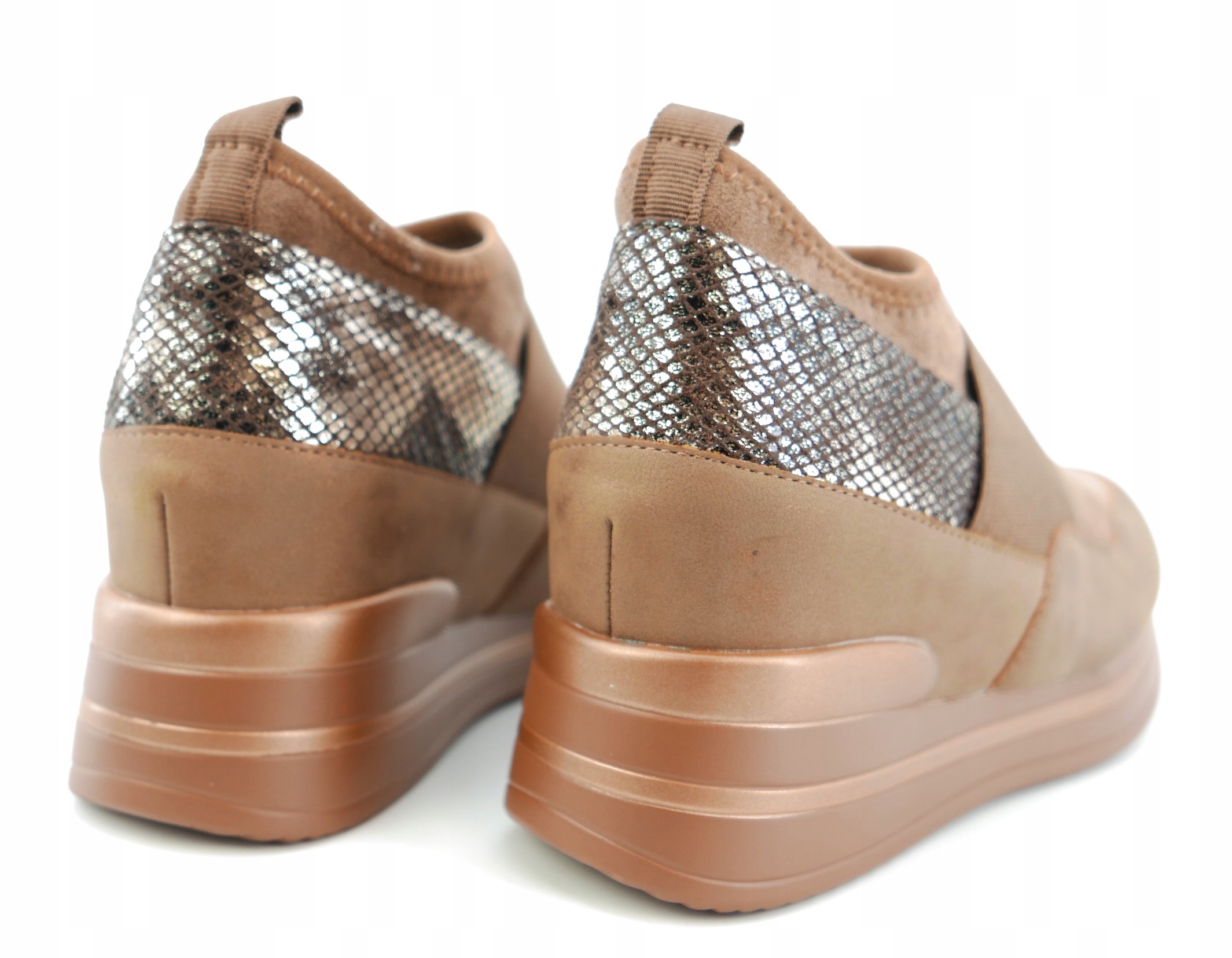 SNEAKERSY LEKKIE BOTKI KHAKI BRĄZ KOTURN R41 Marka inna