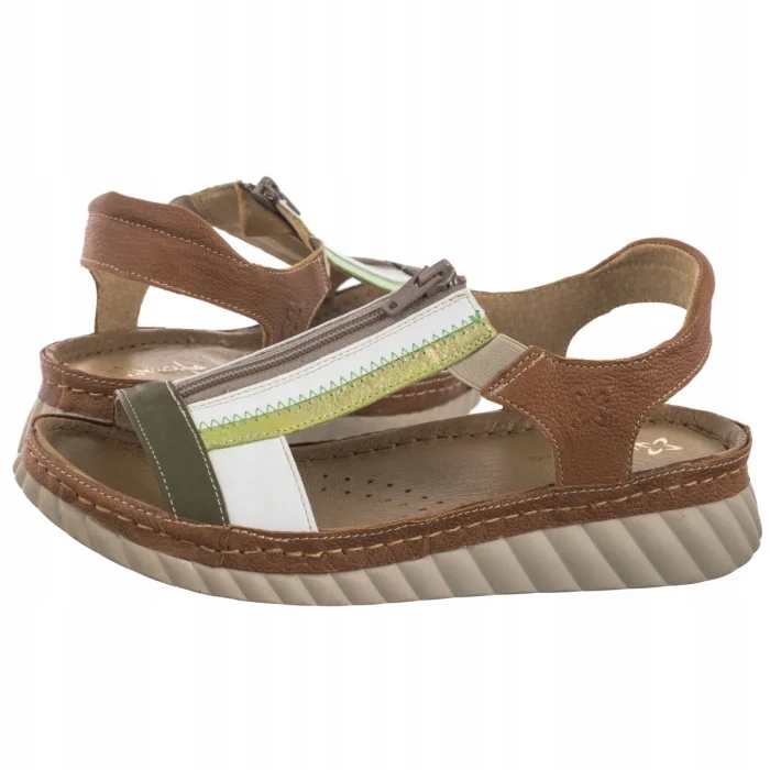 Dámské kožené sandály Maciejka Hnědé 06362-09