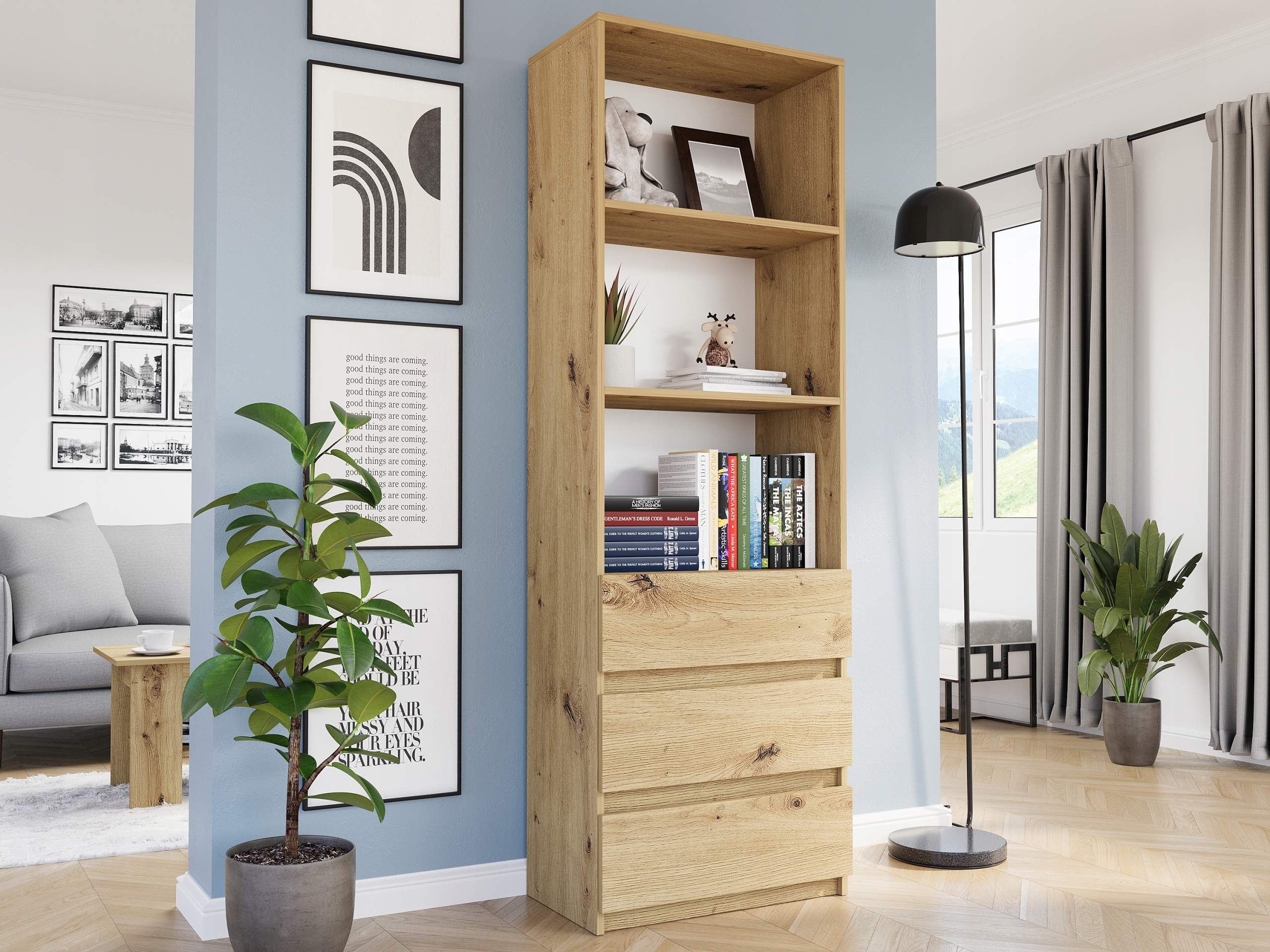 REGAŁ KSIĄŻKI BIUROWY 3 SZUFLADY 3 PÓŁKA B-3 ARTISAN