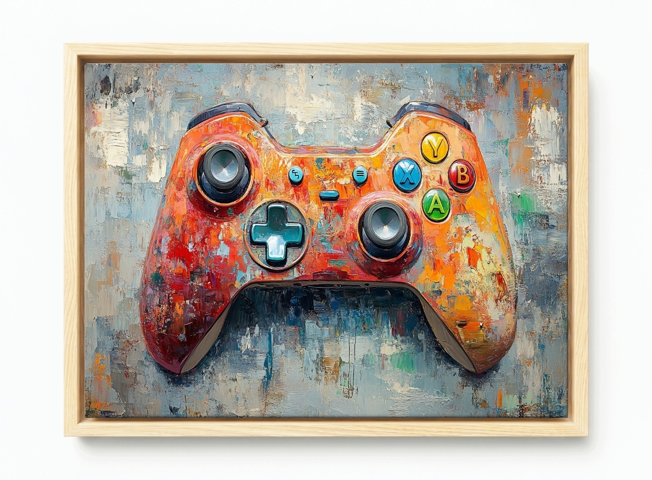 Obraz Rám American Box Gaming Hráč Kontroler Pad Konzola Gamepad 60x40