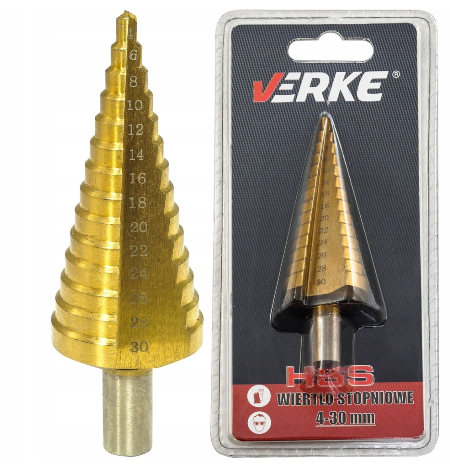 

Wiertło Stopniowe Stożkowe Hss Tytan 4-30 MM Verke