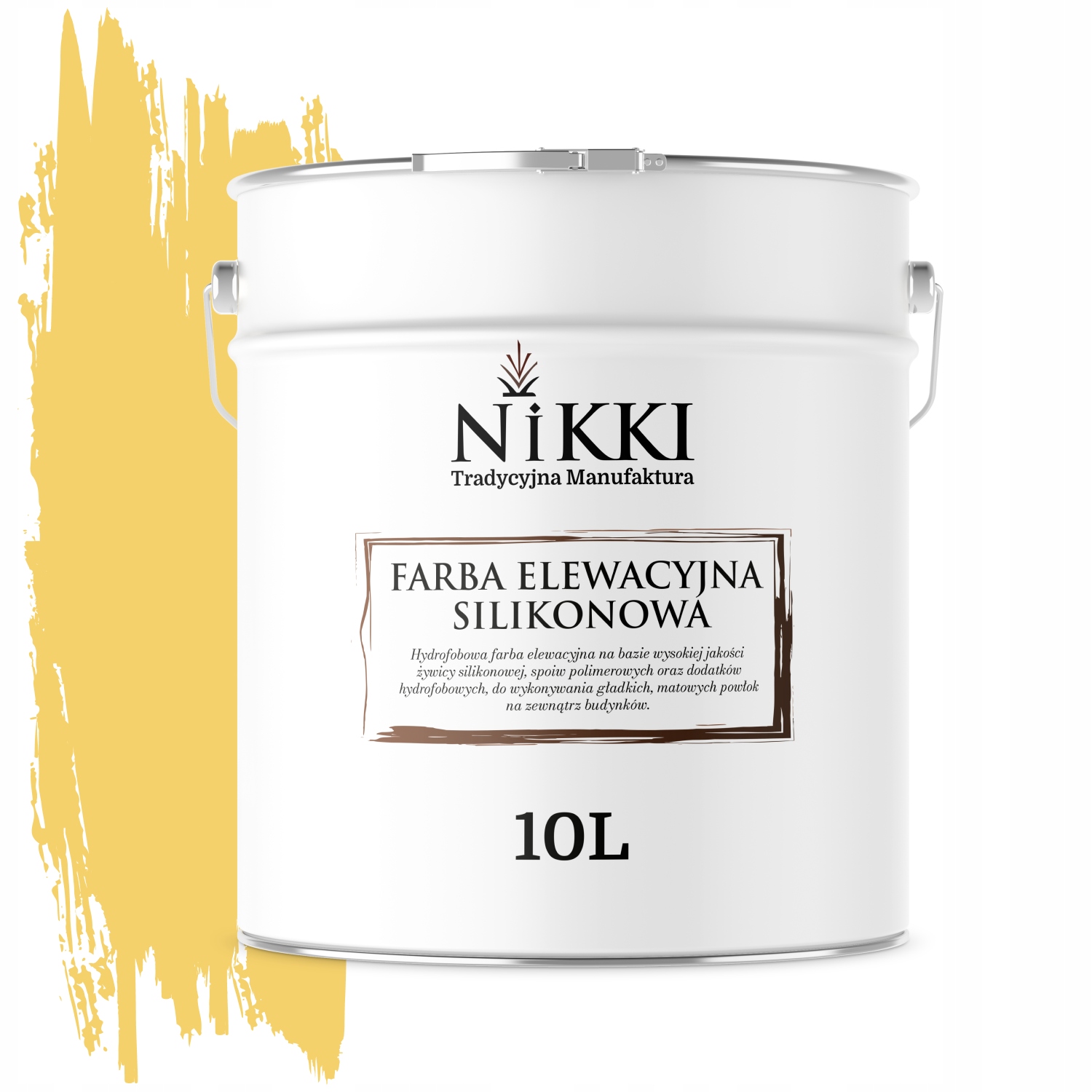 Vonkajšia Silikónová Fasádna Farba 10 L Žltá Citrónová F624 Uv