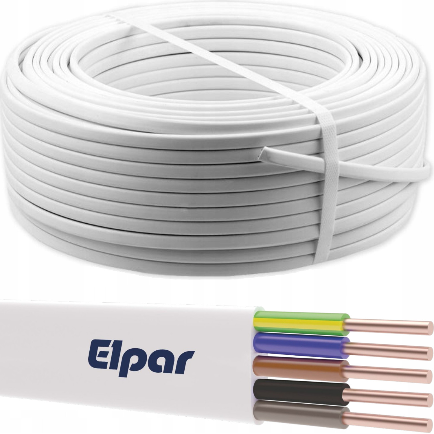 Przewód Instalacyjny Ydyp 5x 2,5 450-750V Biały (krążki Po 100MB) 1krążek E