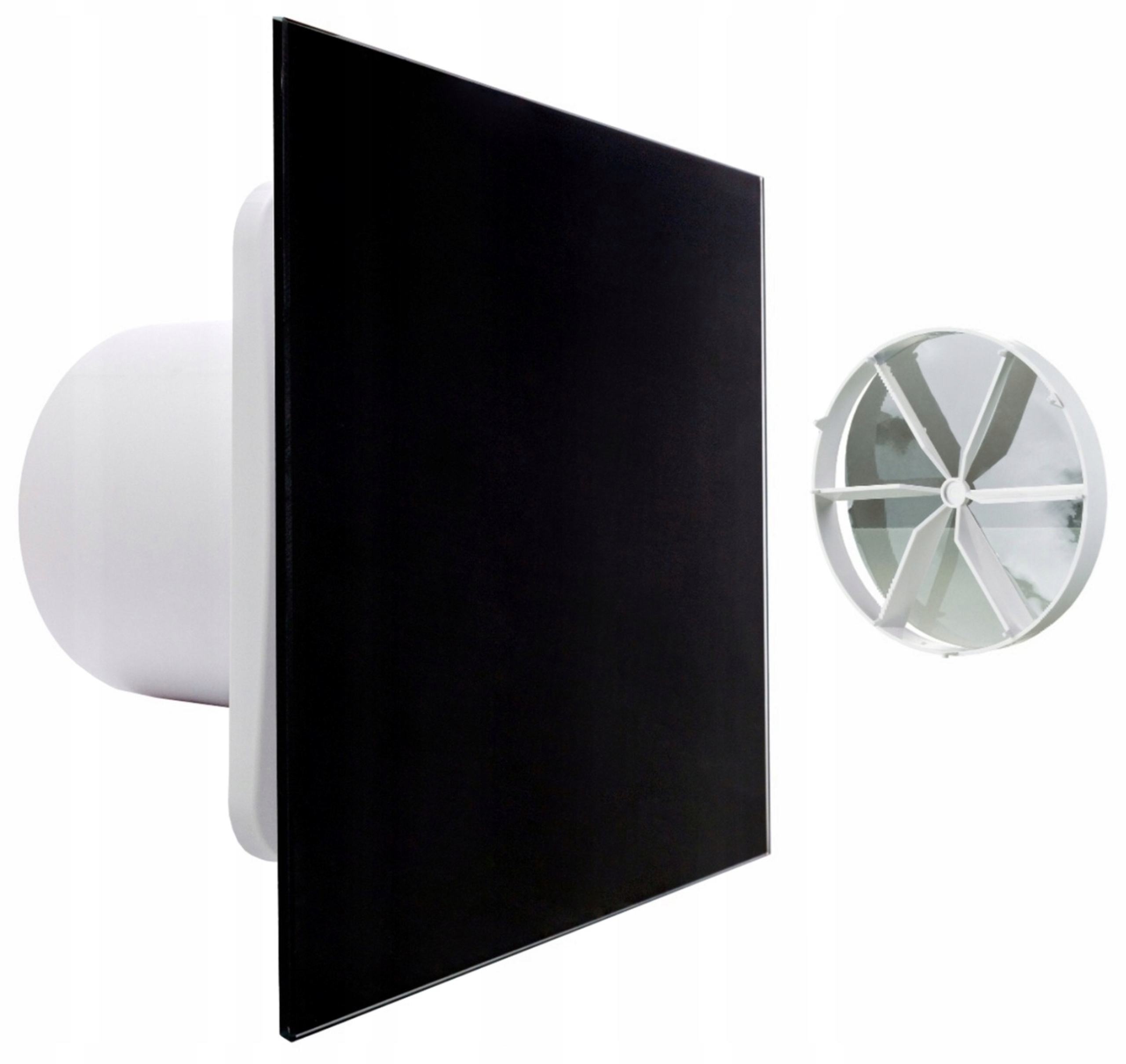 Koupelnový Ventilátor FI125 Černý Skleněný Hygrostat A Časovač Dárek Ventil