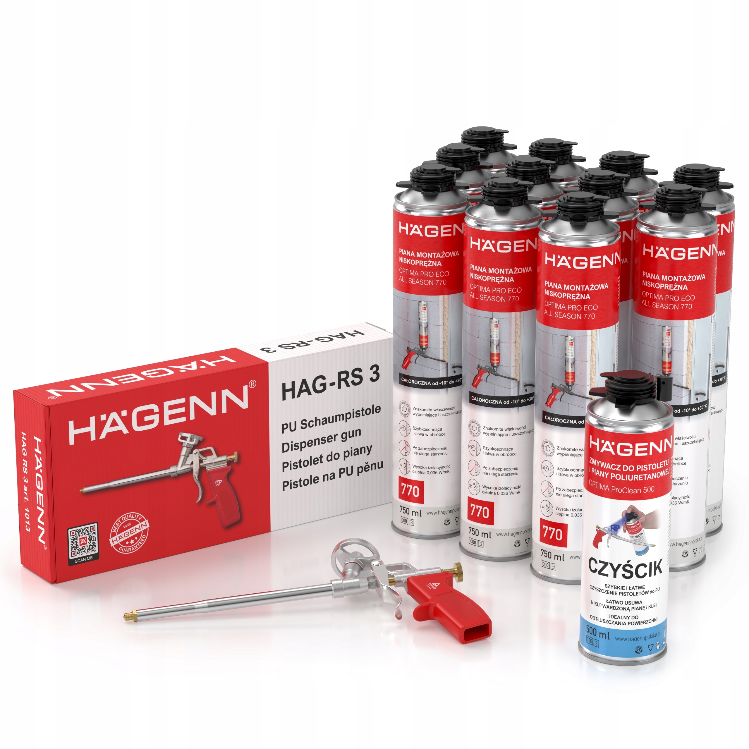 Montážna pena Pistoletová zimná Nízkotlaková Hagen Pro Eco 750