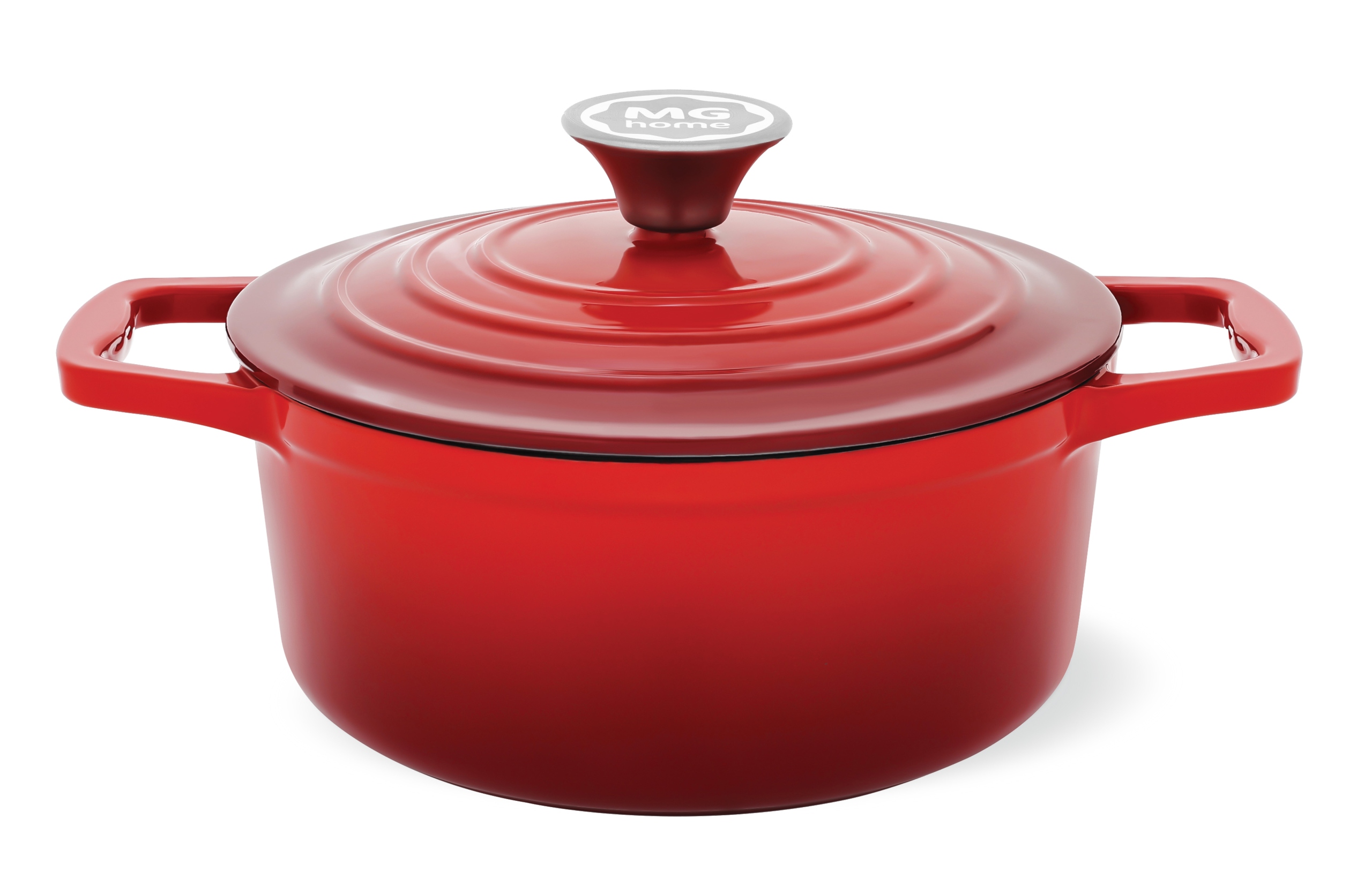 Garnek emaliowany żeliwny z pokrywką 25 cm 4,8L Mg Home indukcja piekarnik