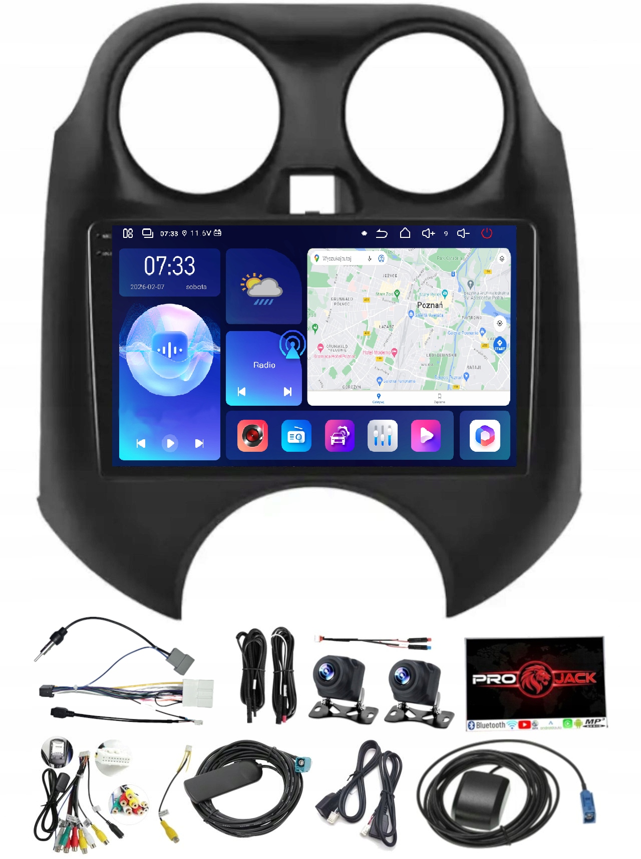 Rádio Navigácia Nissan Micra 2010-2017 Carplay Android Auto 6GB 128GB Sim