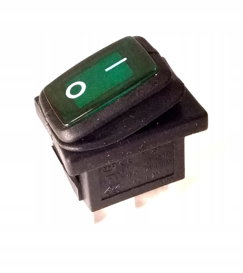 

Przełącznik włącznik hermetyczny zielony 12V 20A