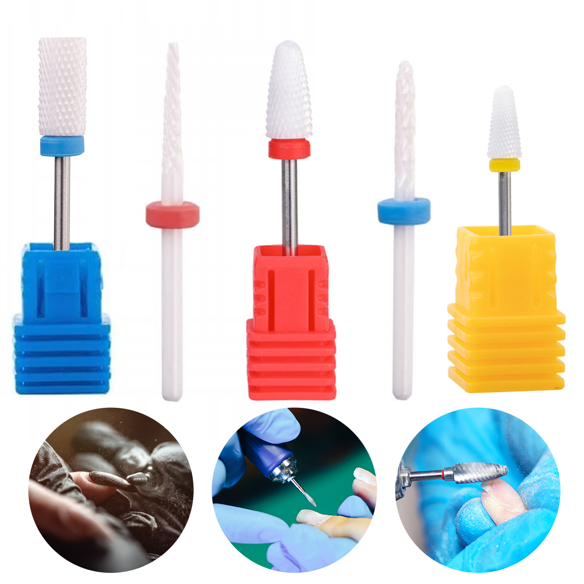 

Frez Ceramiczny 4+1 do skórek stożek walec szpic