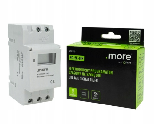 Program Czasowy Elektroniczny Tygodniowy Na Szynę Ecolight