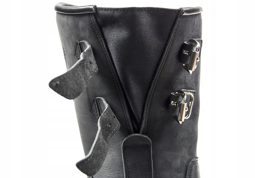 SKÓRZANE BUTY MOTOCYKLOWE KLASYCZNE CHOPPER r 45 Kolor czarny